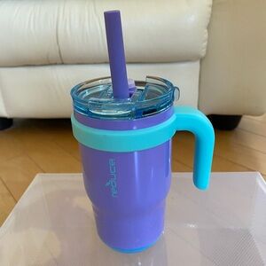 Reduce Purple and Blue Insulated Mug with Straw